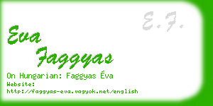 eva faggyas business card